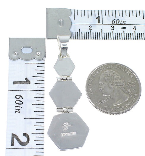 Genuine Sterling Silver Opal And Turqouise Pendant Jewelry CX47263