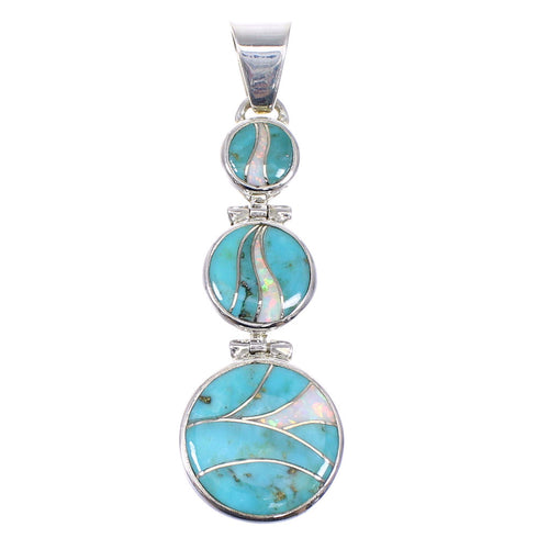 Turquoise And Opal Silver Southwest Pendant Jewelry CX47305