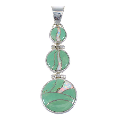 Turquoise And Opal Southwest Silver Pendant Jewelry CX47308