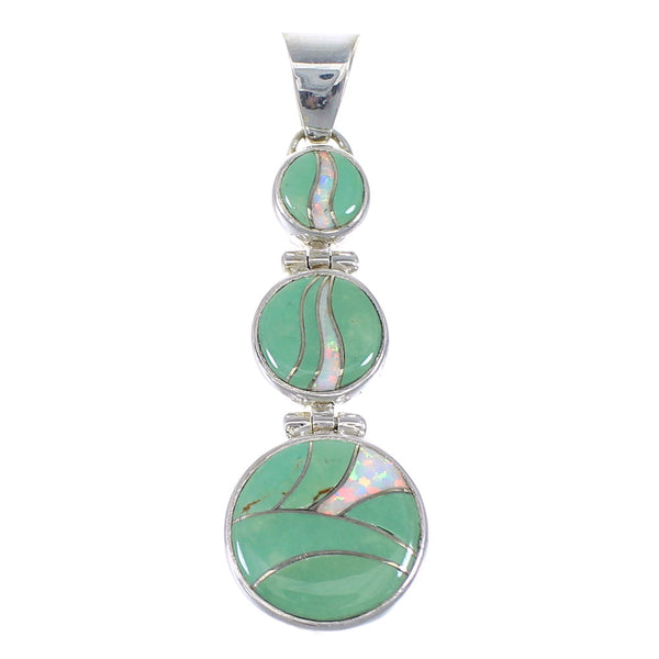 Turquoise And Opal Southwest Silver Pendant Jewelry CX47308