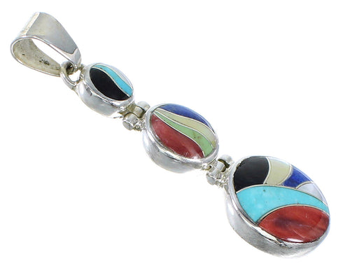 Southwest Genuine Sterling Silver Multicolor Pendant CX47330