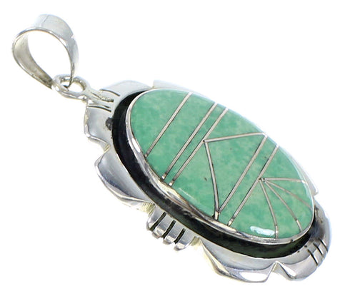 Southwestern Turquoise And Genuine Sterling Silver Pendant CX47337