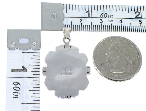 Southwestern Turquoise And Genuine Sterling Silver Pendant CX47337