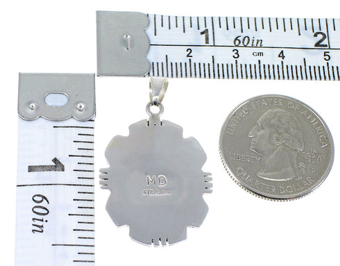 Southwestern Genuine Sterling Silver And Turquoise Pendant CX47338