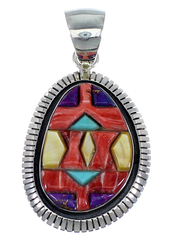 Multicolor Southwest Sterling Silver Slide Pendant EX48795