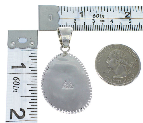 Turquoise And Multicolor Southwest Silver Pendant EX48796