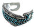 Turquoise Sterling Silver Water Waves Well-Built Cuff Bracelet CX47614