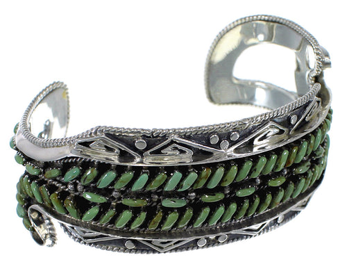 Sturdy Turquoise Water Waves Sterling Silver Cuff Bracelet CX47626