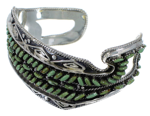 Sturdy Turquoise Water Waves Sterling Silver Cuff Bracelet CX47626