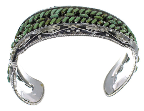 Sturdy Turquoise Water Waves Sterling Silver Cuff Bracelet CX47626