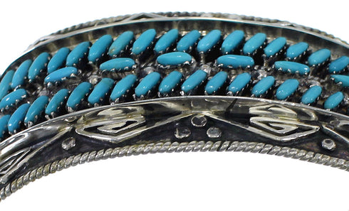Turquoise Water Waves Sterling Silver Sturdy Cuff Bracelet CX47630