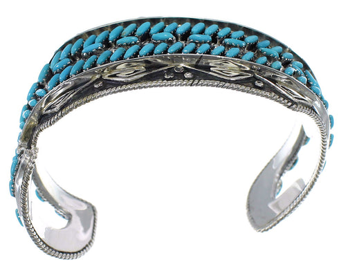 Turquoise Water Waves Sterling Silver Sturdy Cuff Bracelet CX47630