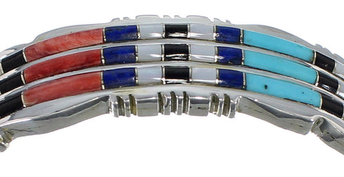 Sterling Silver Multicolor High Quality Southwest Cuff Bracelet VX60636