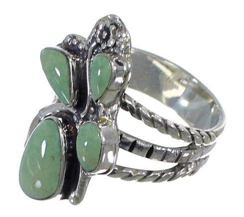 Southwest Genuine Sterling Silver Turquoise Ring Size 4-3/4 CX49810