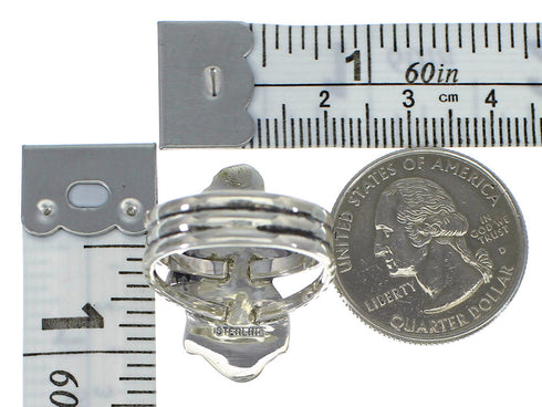 Southwest Genuine Sterling Silver Turquoise Ring Size 4-3/4 CX49810