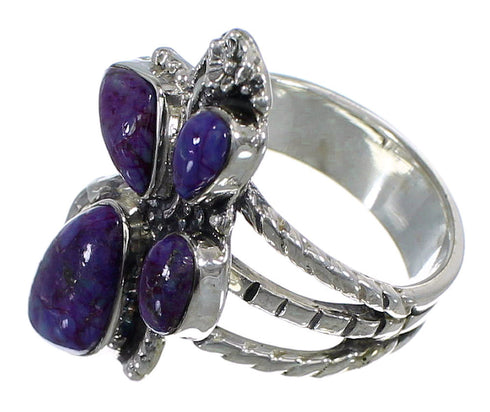 Southwest Magenta Turquoise Sterling Silver Ring Size 5-3/4 CX49851
