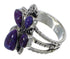 Southwest Magenta Turquoise Sterling Silver Ring Size 5-3/4 CX49851