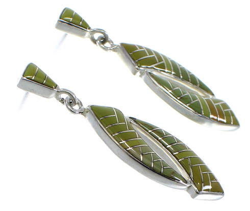 Turquoise Genuine Sterling Silver Post Dangle Earrings AX48525