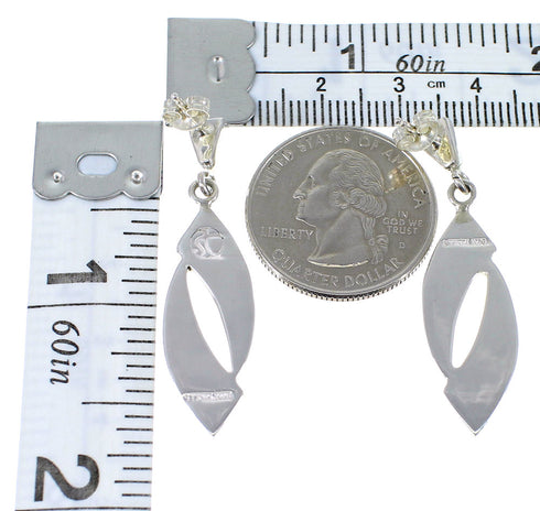 Turquoise Genuine Sterling Silver Post Dangle Earrings AX48525