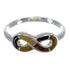Sterling Silver Multicolor Infinity Southwest Ring Size 6-3/4 CX47584