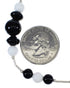 Onyx And White Agate Liquid Silver Bead Necklace EX49712