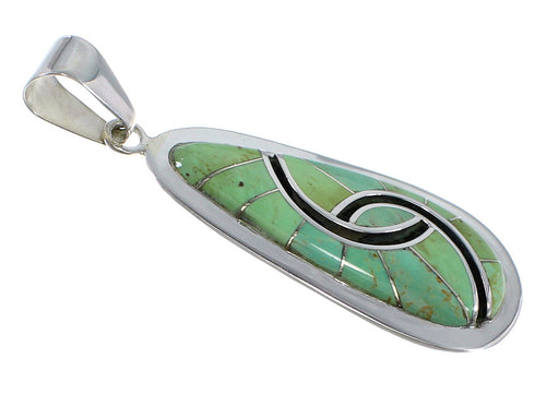 Southwest Turquoise Silver Slide Pendant AX47892