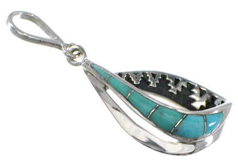 Genuine Sterling Silver Southwest Turquoise Pendant AX48098