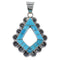 Sterling Silver And Southwestern Turquoise Inlay Pendant AX48105