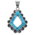 Sterling Silver And Southwestern Turquoise Inlay Pendant AX48105