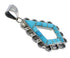 Sterling Silver And Southwestern Turquoise Inlay Pendant AX48105