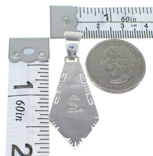 Southwest Genuine Sterling Silver Turquoise Jewelry Pendant AX48229