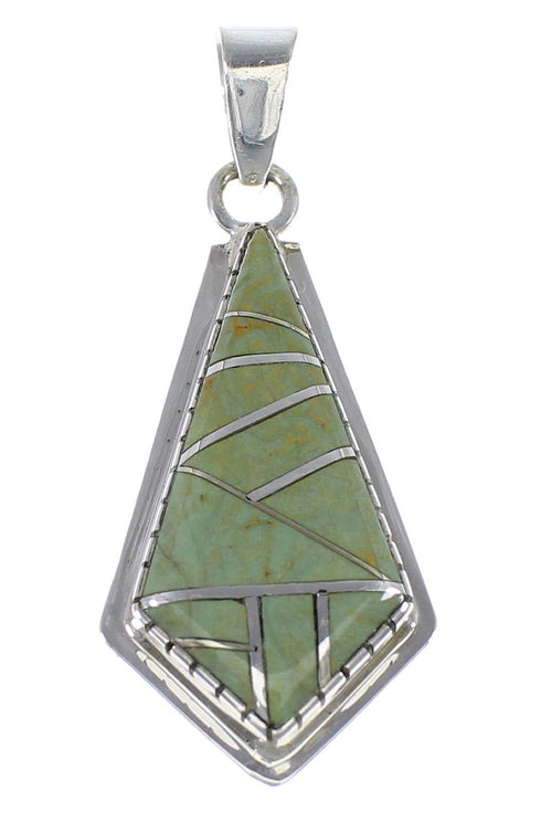 Southwestern Turquoise And Authentic Sterling Silver Pendant AX48339