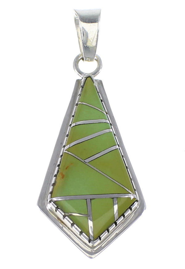 Genuine Sterling Silver And Turquoise Inlay Jewelry Pendant AX48345