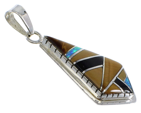 Tiger Eye And Multicolor Sterling Silver Jewelry Pendant AX48362
