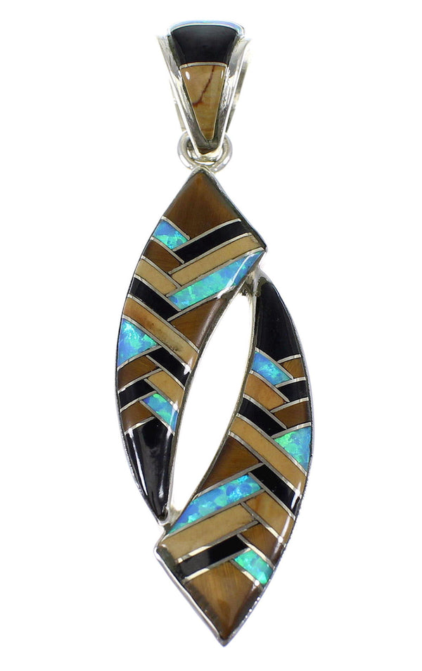 Multicolor Tiger Eye Inlay Jewelry Pendant AX48375