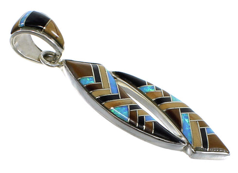 Multicolor Tiger Eye Inlay Jewelry Pendant AX48375