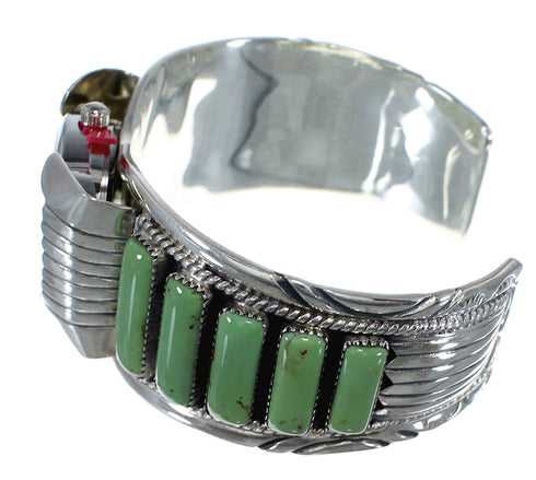 Southwest Sterling Silver Jewelry Turquoise Cuff Watch CX47874
