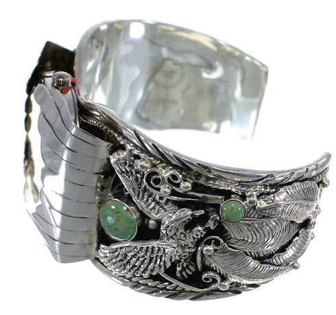 Sterling Silver Eagle Southwest Turquoise Cuff Watch CX47928