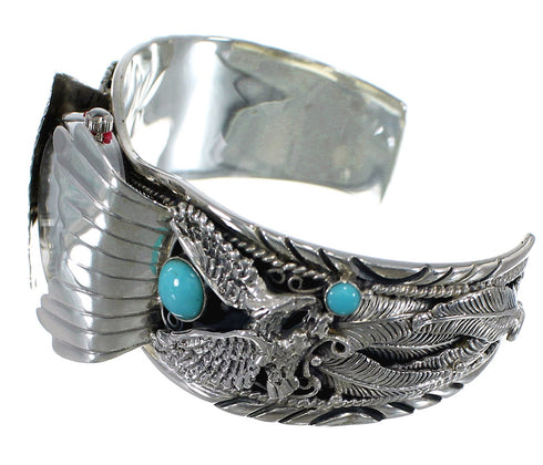 Authentic Sterling Silver Southwest Eagle Turquoise Cuff Watch CX48001