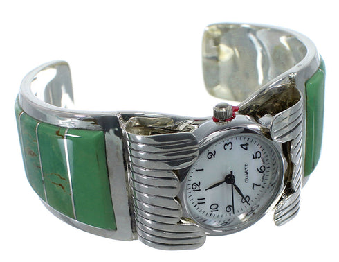 Authentic Sterling Silver Southwest Turquoise Cuff Watch CX48626