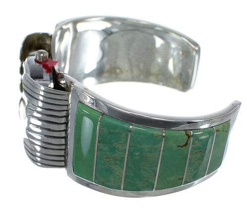 Authentic Sterling Silver Southwest Turquoise Cuff Watch CX48626