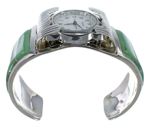 Authentic Sterling Silver Southwest Turquoise Cuff Watch CX48626
