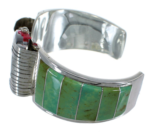Southwestern Turquoise Authentic Sterling Silver Cuff Watch CX48637
