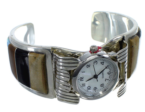 Sterling Silver Multicolor Southwestern Cuff Watch CX48647