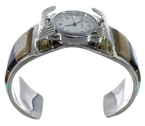Sterling Silver Multicolor Southwestern Cuff Watch CX48647