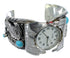 Southwest Eagle Turquoise Authentic Sterling Silver Cuff Watch CX48238