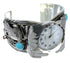 Turquoise And Coral Southwest Sterling Silver Eagle Cuff Watch CX48265