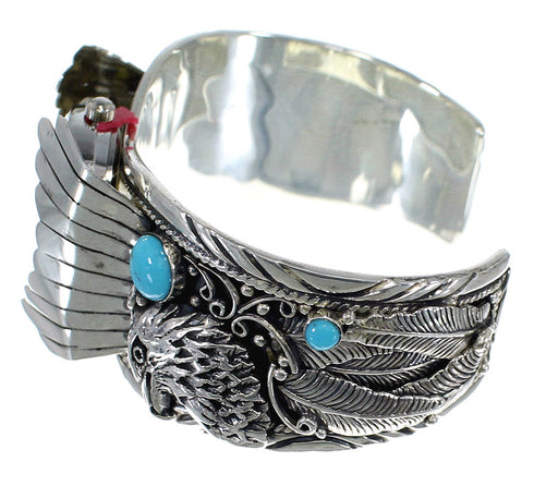 Turquoise Sterling Silver Southwest Eagle Cuff Watch CX48272