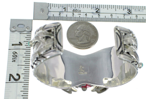 Turquoise Southwest Authentic Sterling Silver Eagle Cuff Watch CX48275