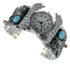 Sterling Silver Eagle Southwest Turquoise And Coral Cuff Watch CX48278